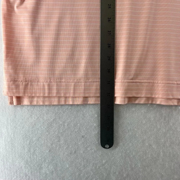 FootJoy Shirt Men Sz XL Golf Polo Stripe Short Sleeve Stretch Performance Orange - Picture 9 of 11